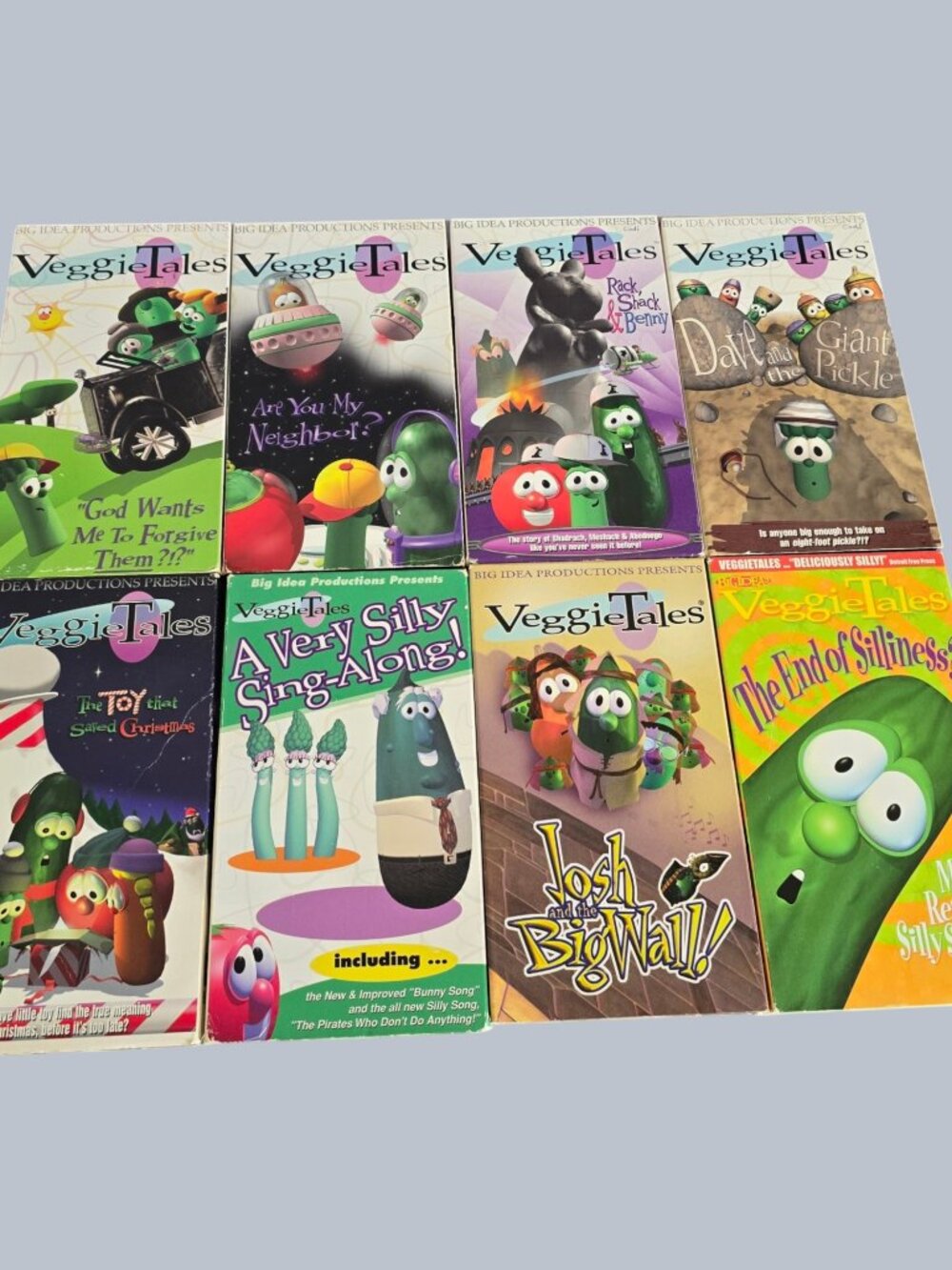 Lot of 8 VeggieTales VHS Tapes - Faith Based Children's Shows